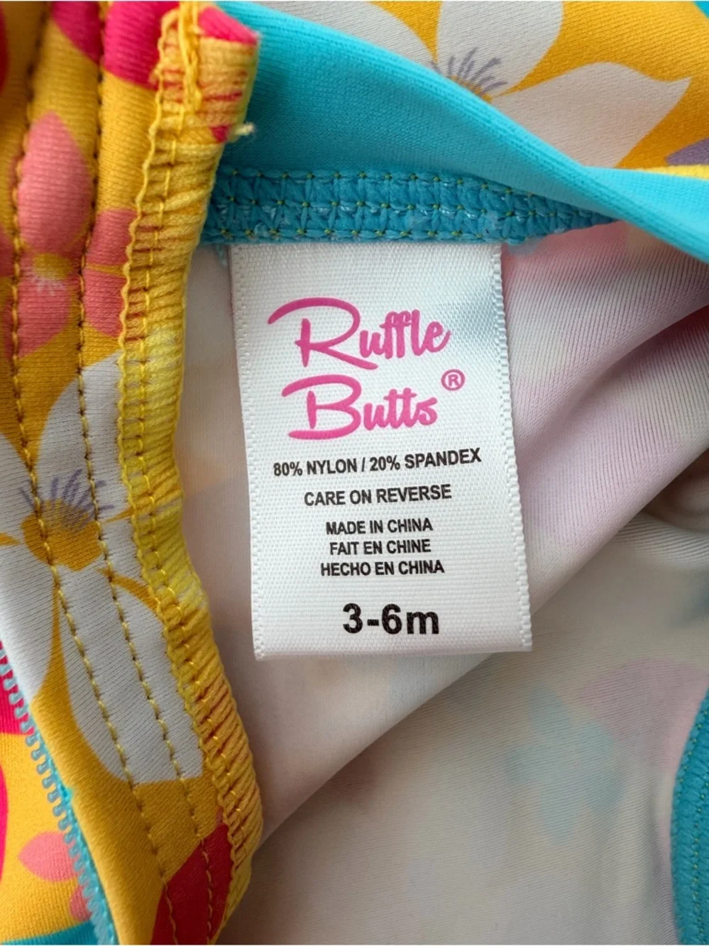 Ruffle Butts Yellow Multi Floral Long-Sleeve Rashguard - Picture 11 of 11